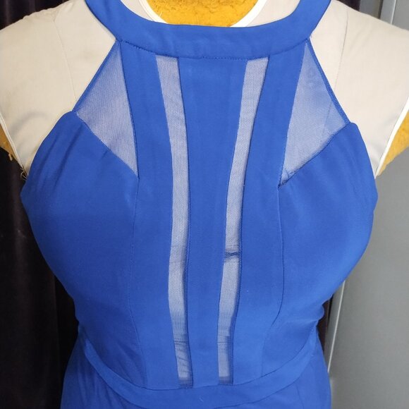 Royal Blue Cutout Gown - Nightway Size 12 - Picture 2 of 6